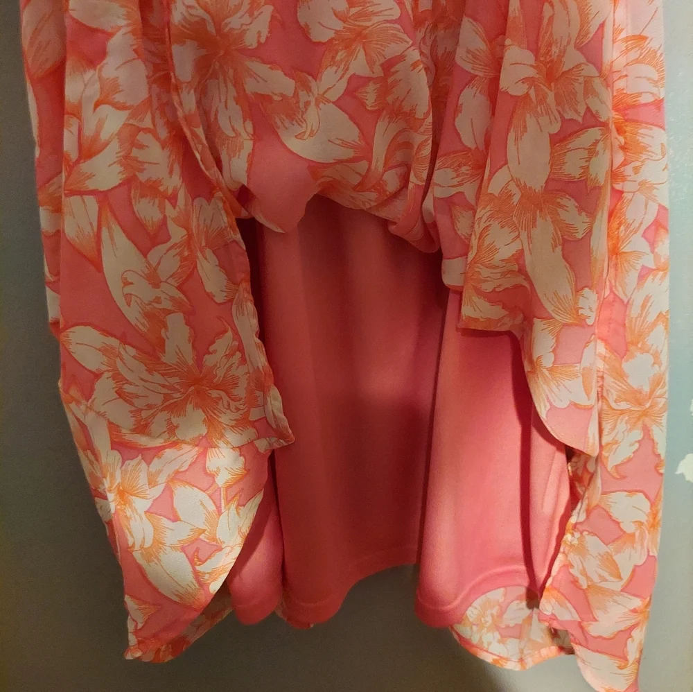 Floral Dress Size 14 Spring Summer Maxi Asymmetrical Hem Children's Place Church - Picture 5 of 7